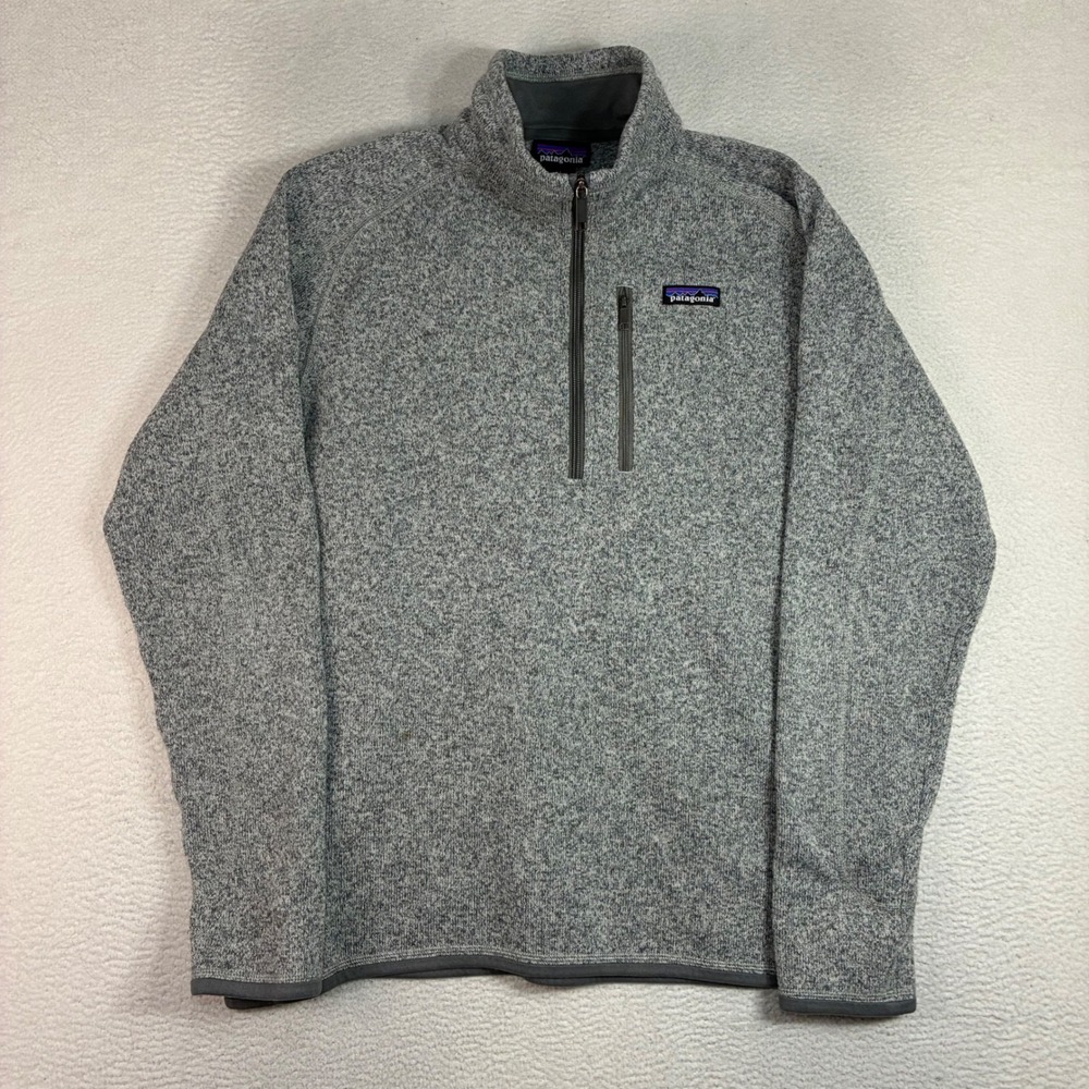 Patagonia Better Sweater Quarter Zip Men L Gray Fleece Pullover 1/4 Jacket